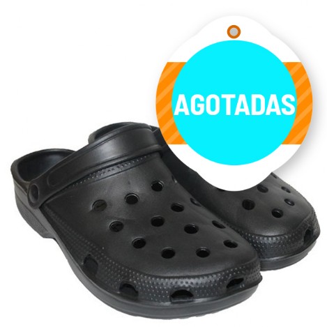 sandalias tipo crocs para adulto en color negro